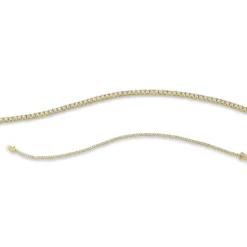 Armband aus 750 Gold Gelbgold 102 Brillanten 0,92ct TW-SI B:1,5mm L:18cm 4er-Krappe
