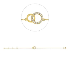 Armband aus 750 Gold Gelbgold 17 Brillanten 0,1ct W-SI L:18cm