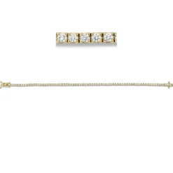 Armband aus 750 Gold Gelbgold 70 Brillanten 2,08ct TW-SI L:18cm 4er-Krappe