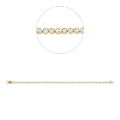 Armband aus 585 Gold Gelbgold 71 Brillanten 1,5ct TW-SI B:2,6mm L:17,8cm Zarge