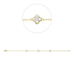 Armband aus 750 Gold Gelbgold 15 Diamanten 0,52ct TW-SI B:6,3mm L:19cm