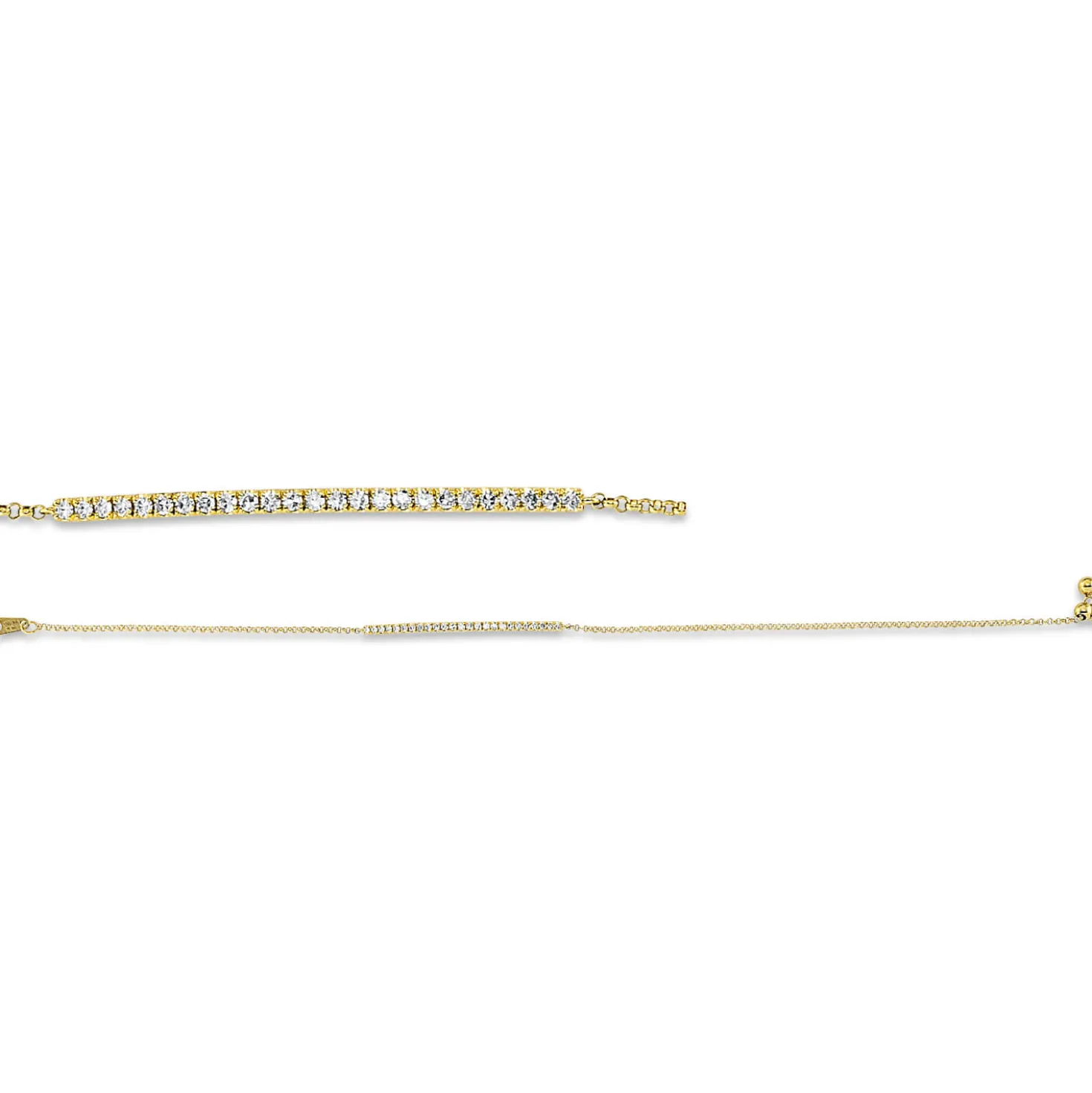 Armband aus 750 Gold Gelbgold 25 Diamanten 0,16ct W-SI L:17,8cm