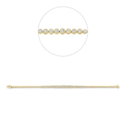 Armband aus 750 Gold Gelbgold 21 Diamanten 1,57ct TW-SI B:4,3mm L:17,8cm Zarge