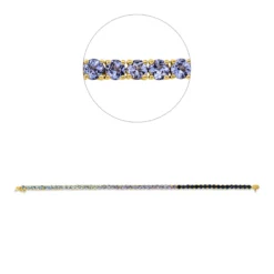Armband aus 750 Gold Gelbgold 52 Topase 7,1ct London Blue B:3mm L:17,3cm