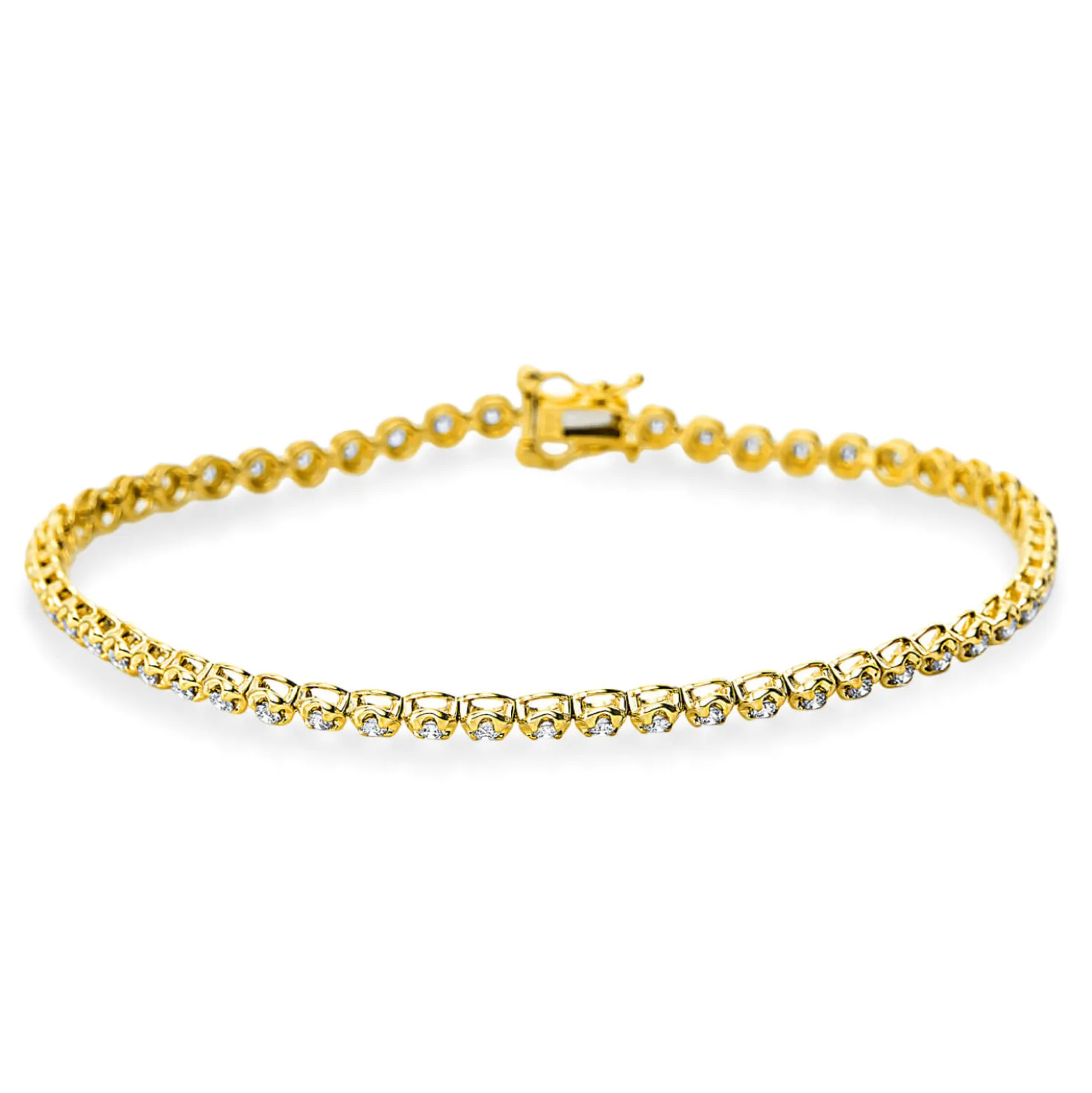 Armband aus 750 Gold gelb/weiß 56 Brillanten 1ct TW-SI L:17,8cm