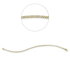 Armband aus 750 Gold gelb/weiß 89 Brillanten 1ct TW-SI B:1,8mm L:18cm 4er-Krappe