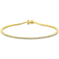Armband aus 750 Gold gelb/weiß 87 Brillanten 0,45ct TW-SI B:1,4mm L:17,8cm