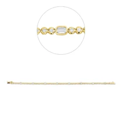 Armband aus 750 Gold gelb/weiß 61 Diamanten 1,67ct TW-SI B:3,3mm L:18cm