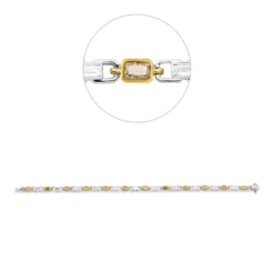 Armband aus 750 Gold gelb/weiß 24 Diamanten 4,05ct B:4mm L:18cm
