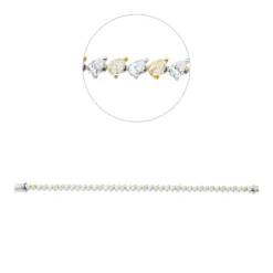 Armband aus 750 Gold gelb/weiß 42 Diamanten 7,61ct B:4,6mm L:18cm