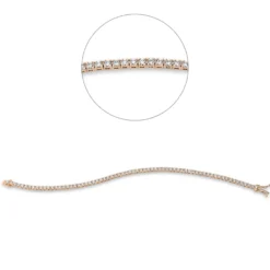 Armband aus 750 Gold Rotgold 68 Brillanten 2,64ct TW-SI B:2,3mm L:18cm 4er-Krappe