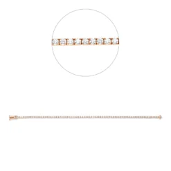 Armband aus 750 Gold Rotgold 81 Brillanten 2,05ct TW-SI L:17,5cm 4er-Krappe