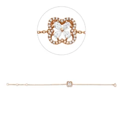 Armband aus 750 Gold Rotgold 36 Diamanten 0,34ct B:10mm L:17,8cm