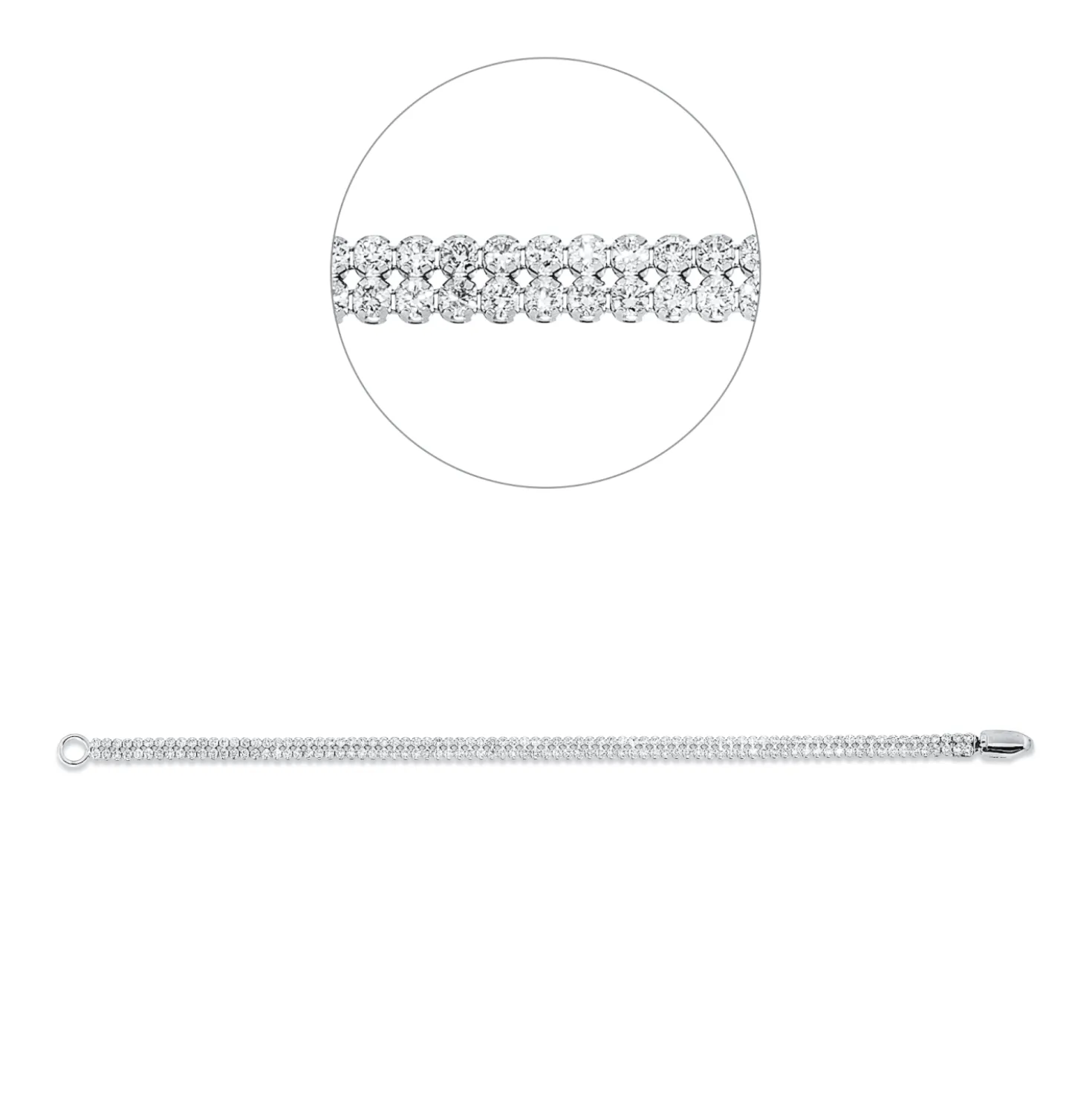 Armband aus 750 Gold Weißgold 164 Brillanten 3,56ct F-SI B:4mm L:17,8cm