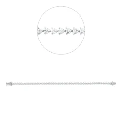 Armband aus 750 Gold Weißgold 58 Brillanten 2,19ct TW-VSI/SI L:16,5cm 3er-Krappe