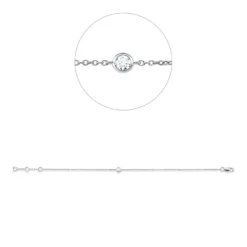 Armband aus 750 Gold Weißgold Brillant 0,09ct TW-SI B:1,8mm L:18cm