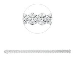 Armband aus 750 Gold Weißgold 162 Brillanten 6,43ct TW-VSI/SI L:17cm