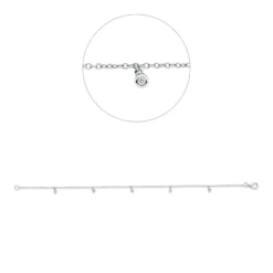 Armband aus 750 Gold Weißgold 5 Brillanten 0,05ct TW-SI B:5,6mm L:17,5cm