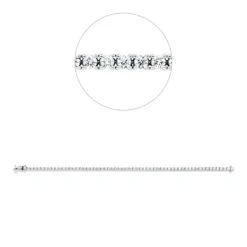 Armband aus 750 Gold Weißgold 60 Brillanten 3,32ct TW-SI B:3mm L:18,5cm 4er-Krappe