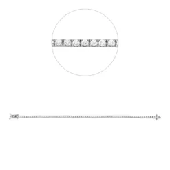 Armband aus 750 Gold Weißgold 70 Brillanten 2,08ct TW-SI L:18cm 4er-Krappe