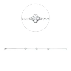 Armband aus 750 Gold Weißgold 15 Diamanten 0,52ct TW-SI B:6,3mm L:19cm