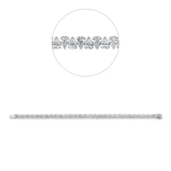 Armband aus 750 Gold Weißgold 63 Diamanten 9,18ct L:17,5cm 3er-Krappe