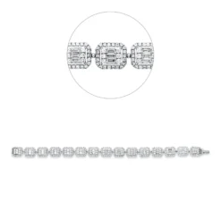Armband aus 750 Gold Weißgold 470 Diamanten 5,26ct TW-VSI L:17cm