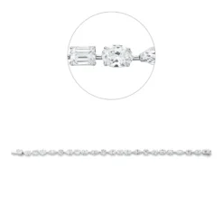 Armband aus 750 Gold Weißgold 23 Diamanten 11,83ct F-VVS B:4,6mm L:18cm