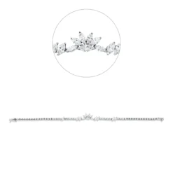 Armband aus 750 Gold Weißgold 32 Diamanten 3,02ct F-SI B:7,8mm L:18cm