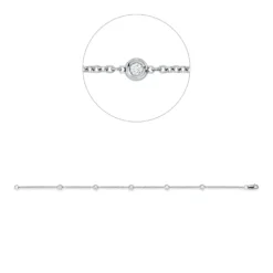 Armband aus 750 Gold Weißgold 5 Diamanten 0,16ct TW-SI B:3,8mm L:17,8cm