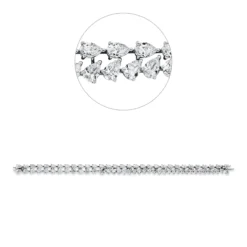 Armband aus 750 Gold Weißgold 70 Diamanten 13,01ct F-VSI L:18cm