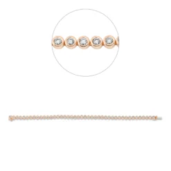 Armband aus 750 Gold weiß/rot 43 Brillanten 2,5ct TW-SI B:3,9mm L:18cm Zarge