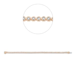 Armband aus 750 Gold weiß/rot 46 Brillanten 2ct TW-SI L:18cm Zarge
