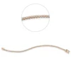 Armband aus 750 Gold weiß/rot 61 Brillanten 1,01ct TW-SI B:2,8mm L:18cm 4er-Krappe