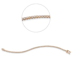 Armband aus 750 Gold weiß/rot 61 Brillanten 1,01ct TW-SI B:2,8mm L:18cm 4er-Krappe
