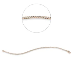 Armband aus 750 Gold weiß/rot 89 Brillanten 1ct TW-SI B:1,8mm L:18cm 4er-Krappe