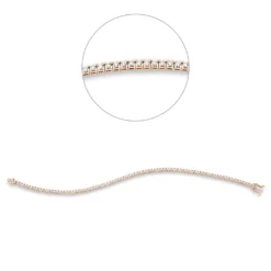 Armband aus 750 Gold weiß/rot 87 Brillanten 1,5ct TW-SI B:1,9mm L:18cm 4er-Krappe