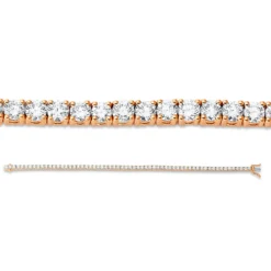Armband aus 750 Gold weiß/rot 62 Brillanten 5,31ct TW-SI L:17,8cm 4er-Krappe