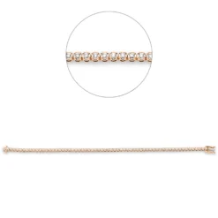 Armband aus 750 Gold weiß/rot 63 Brillanten 1,51ct TW-SI B:2,8mm L:18cm 4er-Krappe