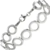 Armband aus Kreisen 925 Silber teilmatt 19cm Armschmuck Armkette rhodiniert