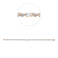 Armband aus 750 Rotgold 90 Diamanten Fanatsy-Schliff 4,63ct TW-SI B:3,2mm L:17,8cm