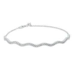 Armband aus 750 Weißgold 65 Brillanten 0,46ct TW-PI B:3,2mm L:17,8cm