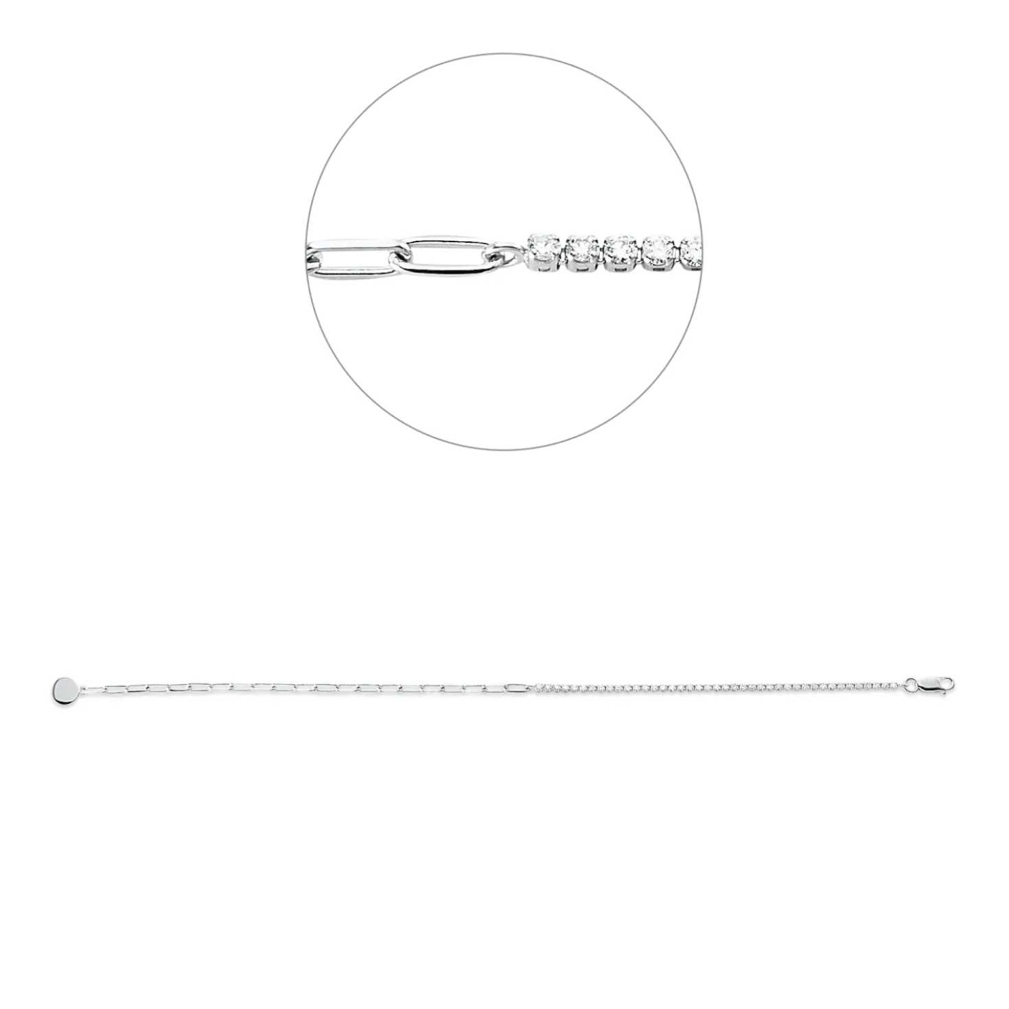 Armband aus 750 Weißgold 41 Brillanten 0,52ct TW-SI B:1,5mm L:17,8cm