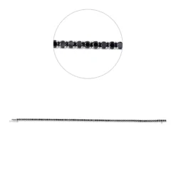 Armband aus 750 Weißgold 80 Brillanten 3,08ct schwarz B:2mm L:17,8cm 4er-Krappe