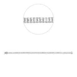 Armband aus 750 Weißgold 96 Diamanten Baguette-Schliff 4,41ct TW-SI B:3,4mm L:18cm