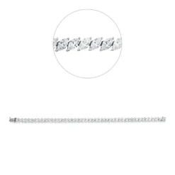 Armband aus 750 Weißgold 45 Diamanten Navette-Schliff 9,3ct F-SI B:5mm L:17,5cm