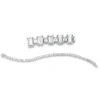 Armband aus 750 Weißgold 76 Diamanten Baguette-Schliff 8,58ct TW-VSI L:18,4cm