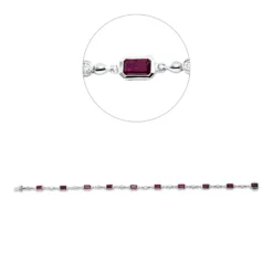 Armband aus 750 Weißgold 10 Rubine 2,73ct rot 10 Brillanten 0,21ct F-VSI L:18cm