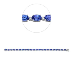 Armband aus 585 Weißgold 22 Tansanite 10,71ct blau 22 Brillanten 0,49ct TW-SI