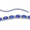 Armband aus 585 Weißgold 19 Tansanite 14,86ct blau 38 Brillanten 1,32ct TW-SI